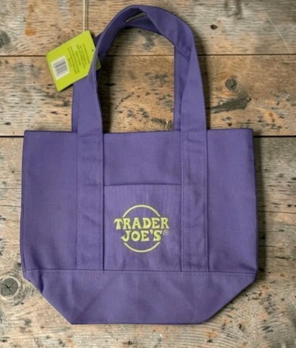 NWT Trader Joe’s Trick-or-Treat Mini Canvas Tote Bag Purple Limited Edition